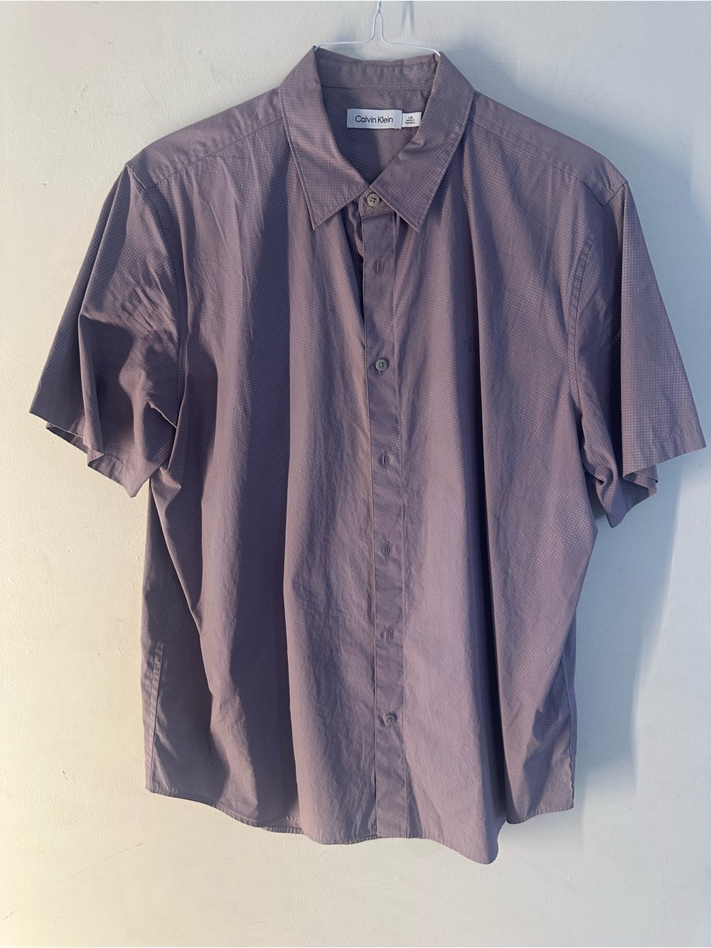 Calvin Klein Short Sleeve Button-Down Shirt — Dusty Mauve
